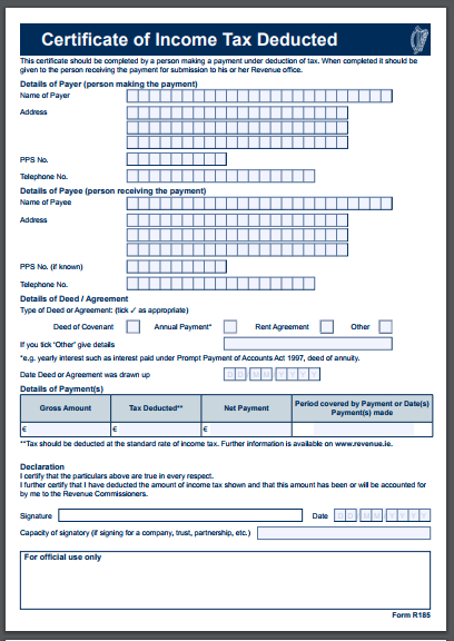 Certificate of Income Tax deducted